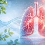 Aesthetic illustration of healthy human lungs with soft pastel tones representing respiratory system treatment and lung care.