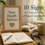 Aesthetic healthcare-themed image representing the importance of visiting a primary care doctor with wellness essentials in a calm and modern setting.